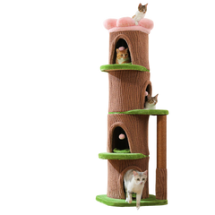 EcoPawPaw Forest Cat Tree Tower with Flower Perch