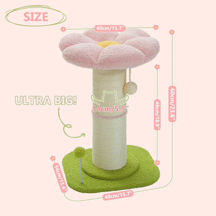 Extra Thick Flower Cat Scratching Post