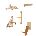 EcoPawPaw Natural Wall-Mounted Cat Climbing Set