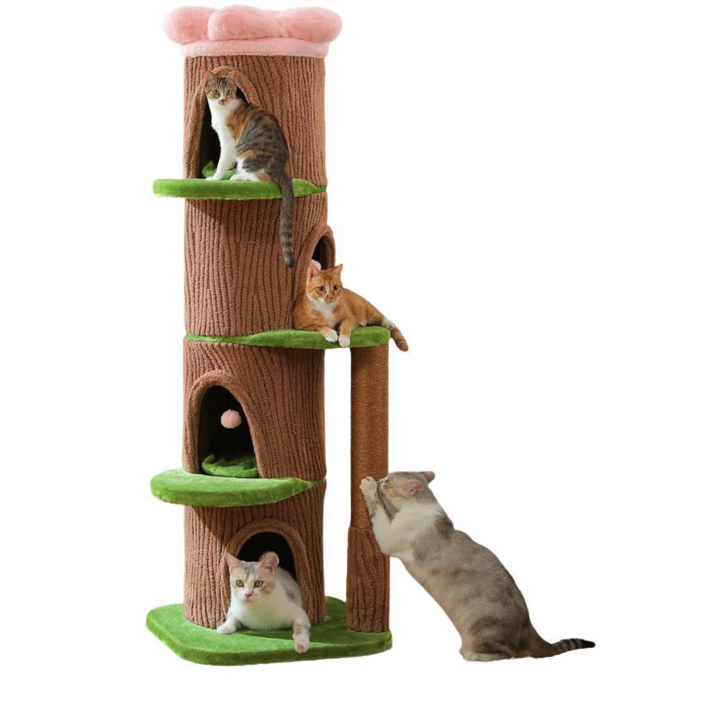 Forest Cat Tree Tower with Flower Perch