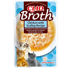 CIAO Broth Cat Food Pouches – Hydrating Chicken & Seafood Broth Wet Cat Treats with Real Shredded Meat
