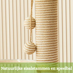 EcoPawPaw Palm Tree Cat Scratcher with Acrylic Space Capsule Bed – Modern Cat Lounge, Sisal Scratching Posts & Interactive Scratching Ball