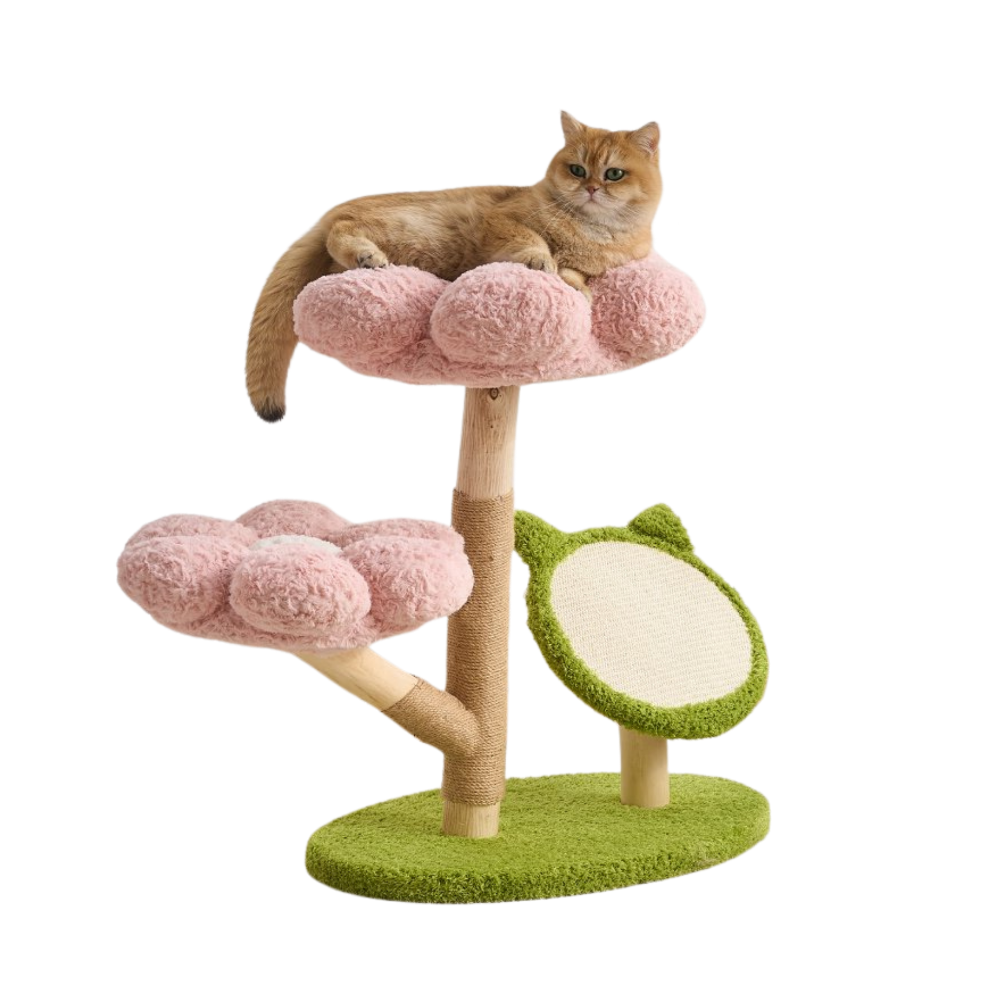 EcoPawPaw Four Seasons Bloom™ Solid Wood Cat Tree