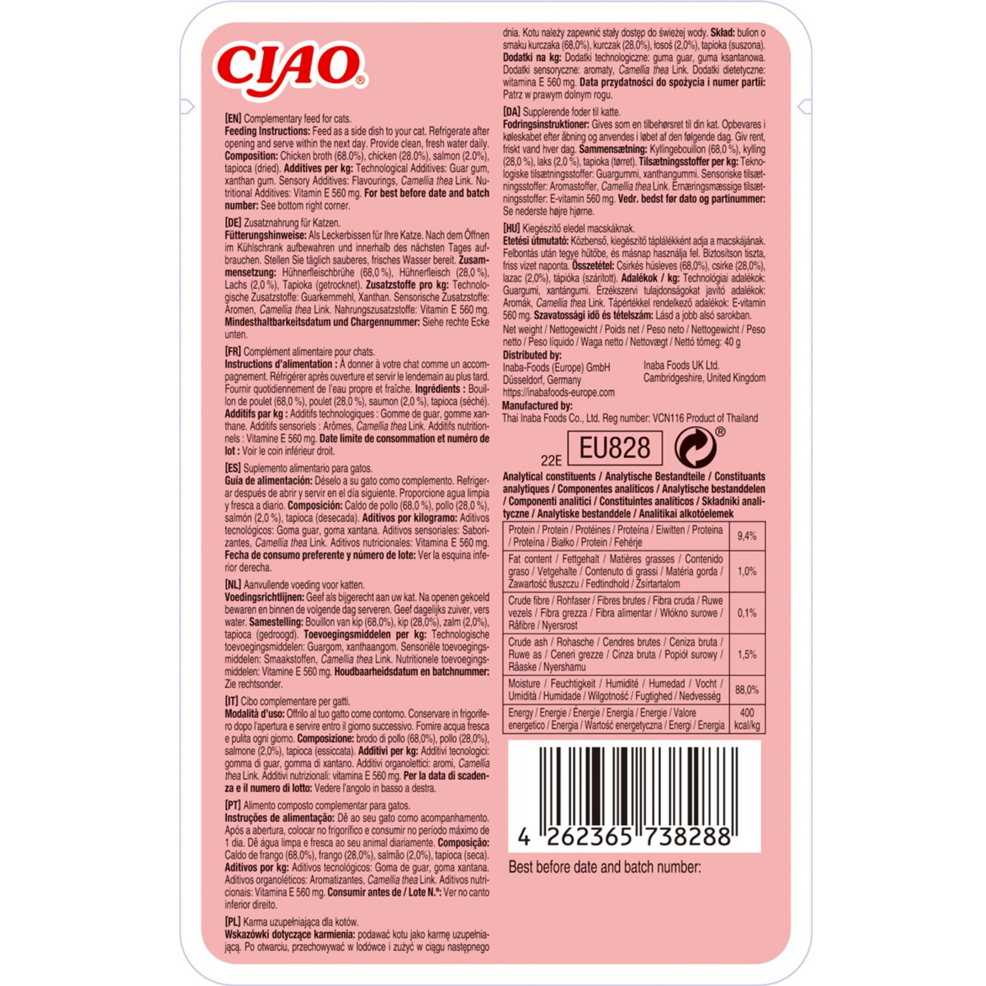 CIAO Broth Cat Food Pouches – Hydrating Chicken & Seafood Broth Wet Cat Treats with Real Shredded Meat