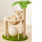 EcoPawPaw Palm Tree Cat Scratcher with Acrylic Space Capsule Bed – Modern Cat Lounge, Sisal Scratching Posts & Interactive Scratching Ball