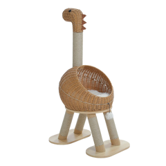 Handwoven Rattan Dinosaur Cat Tree