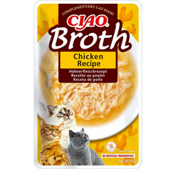 CIAO Broth Cat Food Pouches – Hydrating Chicken & Seafood Broth Wet Cat Treats with Real Shredded Meat