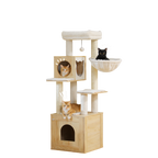 Cream Style Solid Wood Cat Tree Tower