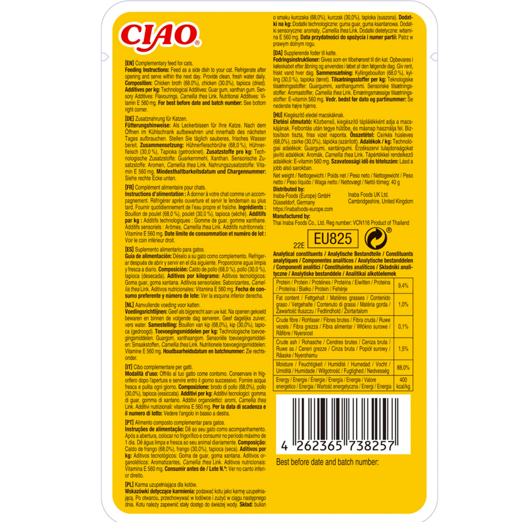 CIAO Broth Cat Food Pouches – Hydrating Chicken & Seafood Broth Wet Cat Treats with Real Shredded Meat