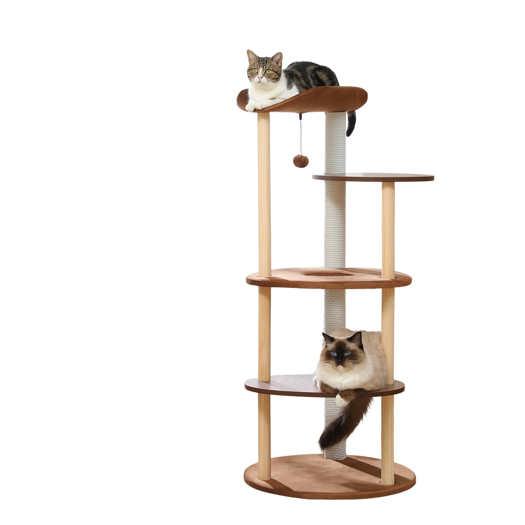 Japanese Minimalist Wooden Cat Tree