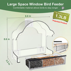 EcoPawPaw Clear Window Bird Feeder– Acrylic Weatherproof Bird Feeder for Outdoor Bird Watching