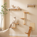 EcoPawPaw Natural Wall-Mounted Cat Climbing Set