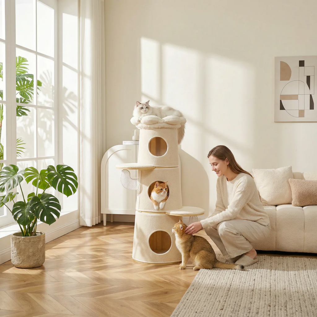 EcoPawPaw Modern Open-Air Cat Tower