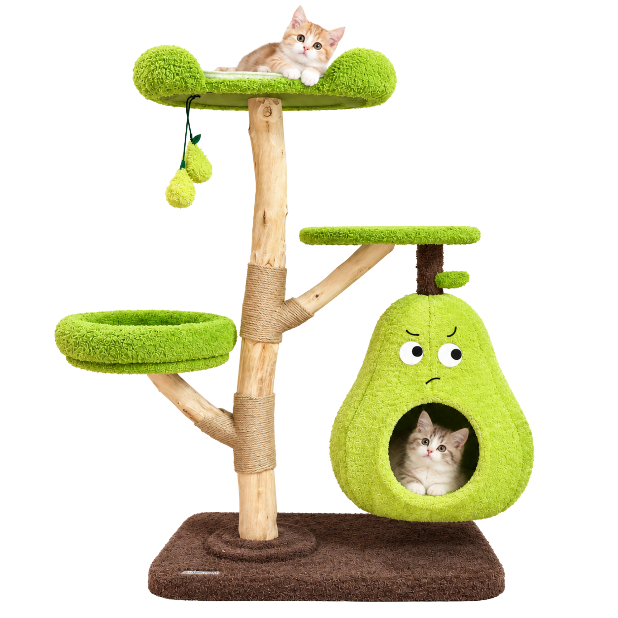 EcoPawPaw Natural Wood Cat Tree – A Little Fruit Paradise for Your Cat!