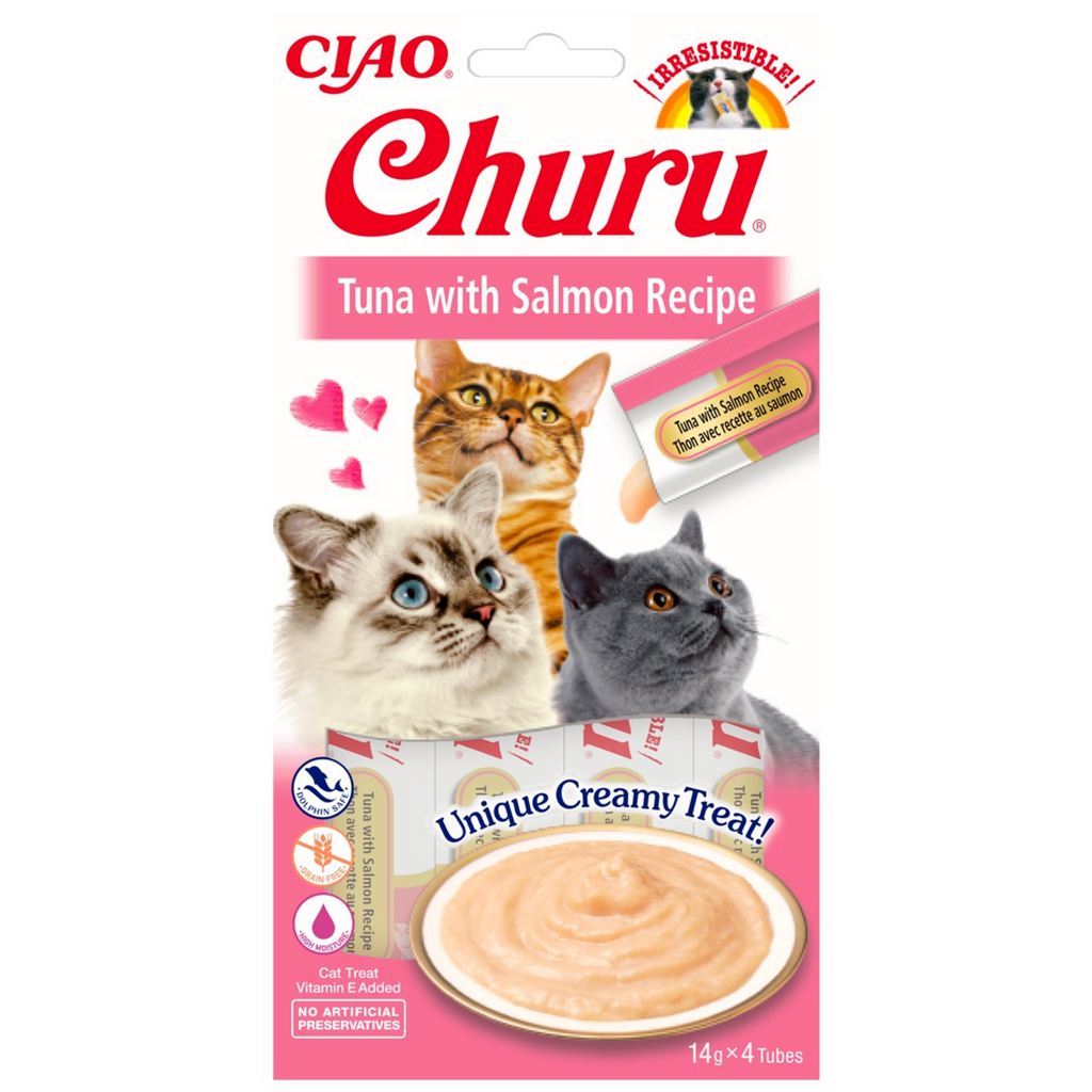 CIAO Churu Cat Treats Variety Pack – Creamy Lickable Cat Snacks | Grain-Free High Moisture Cat Tubes | Tuna, Chicken & Seafood Flavors