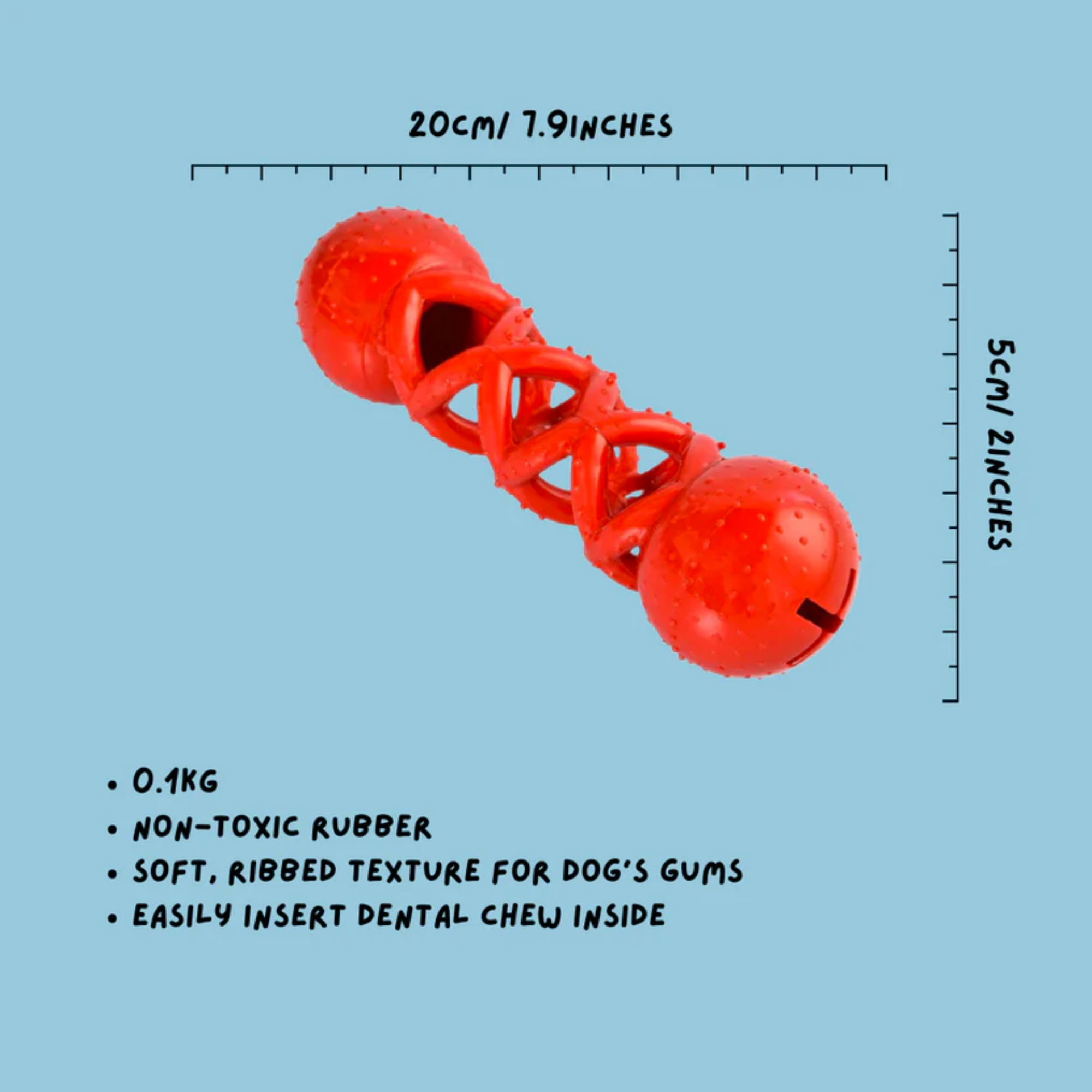 iEnergy™ DAV Durable Dog Chew Toy – Heavy Duty Rubber Treat Dispensing Chew for Aggressive Chewers | Tough Dog Toy for Small, Medium & Large Breeds