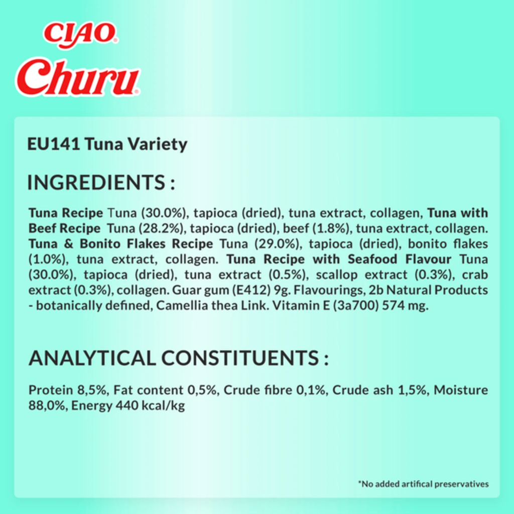 CIAO Churu Cat Treats Variety Pack – Creamy Lickable Cat Snacks | Grain-Free High Moisture Cat Tubes | Tuna, Chicken & Seafood Flavors