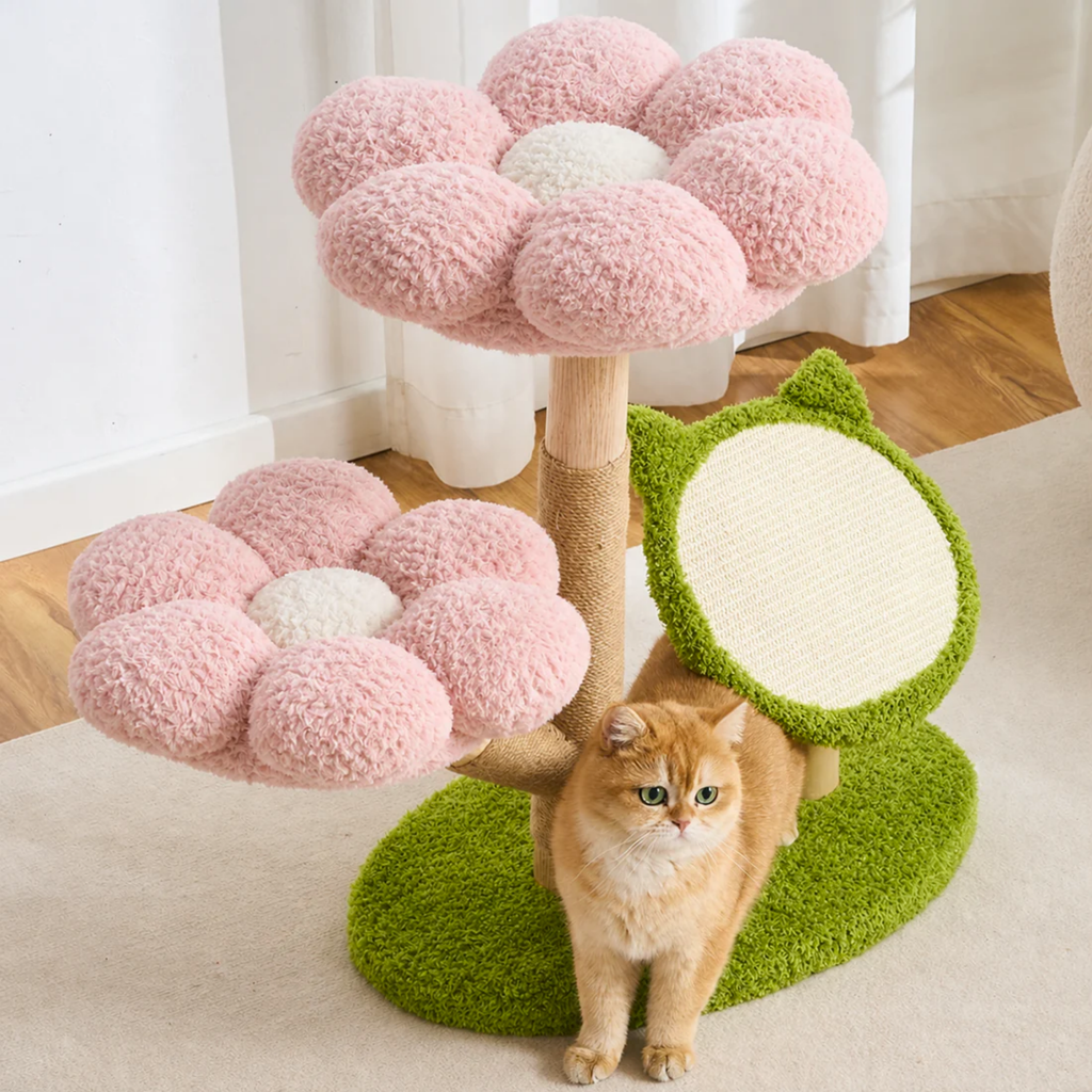 EcoPawPaw Four Seasons Bloom™ Solid Wood Cat Tree