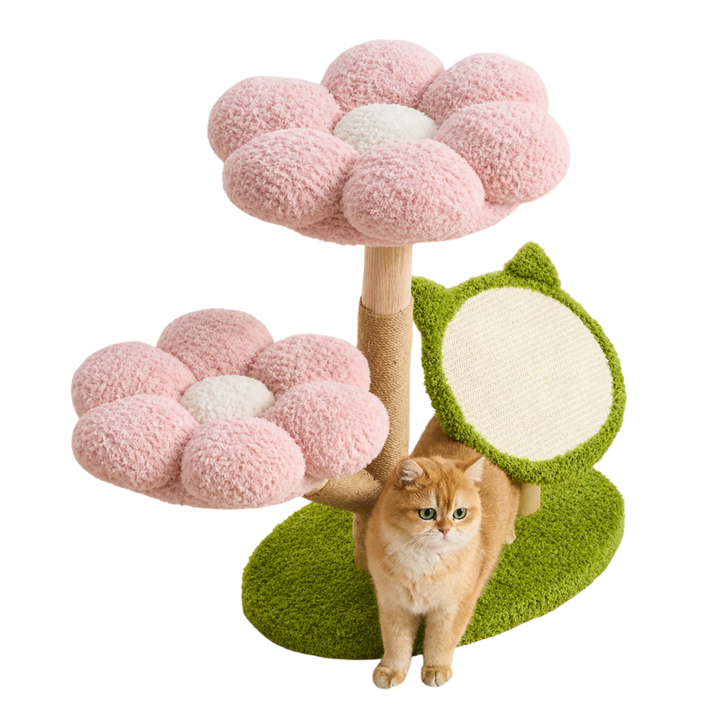 EcoPawPaw Four Seasons Bloom™ Solid Wood Cat Tree