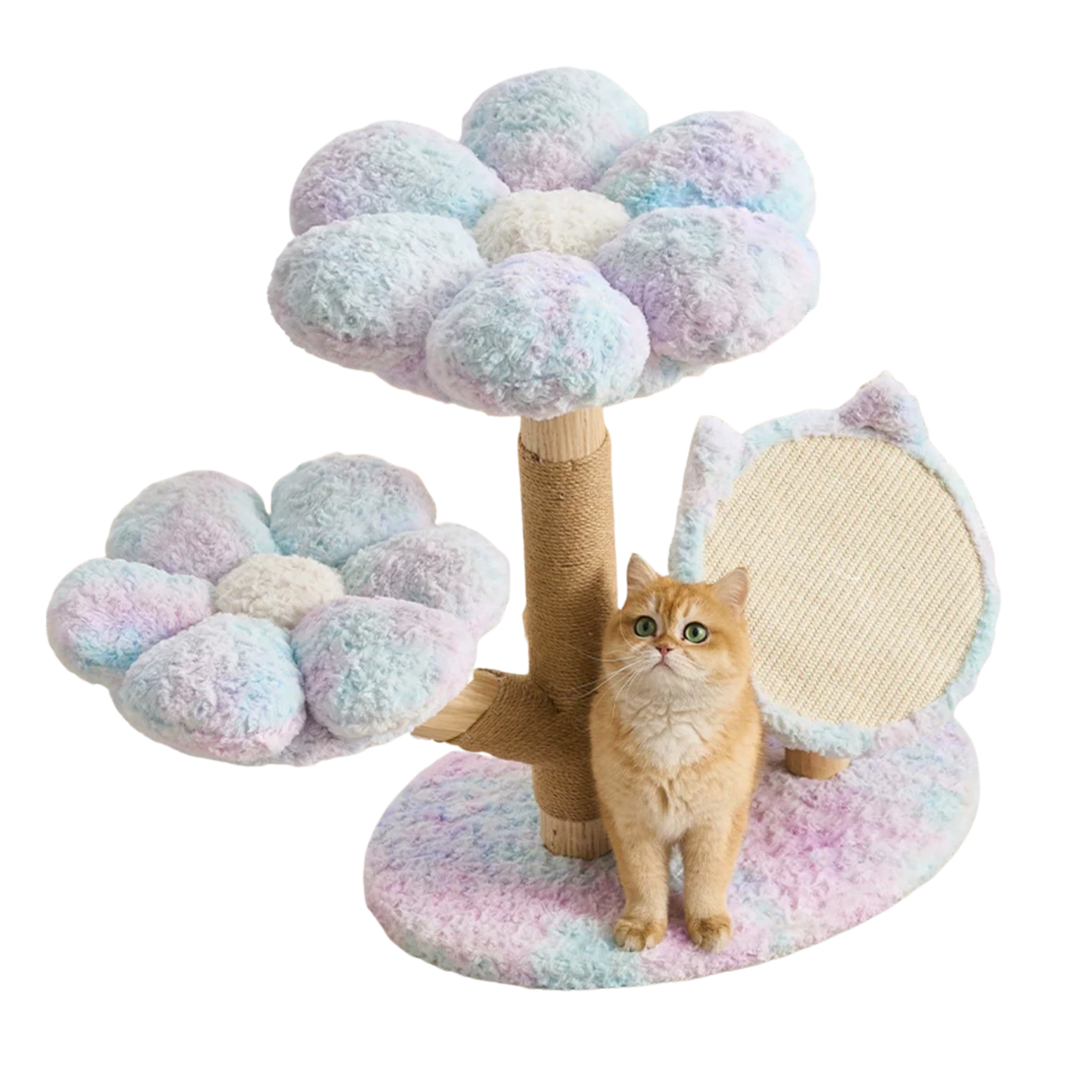 EcoPawPaw Four Seasons Bloom™ Solid Wood Cat Tree