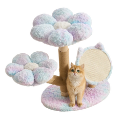 EcoPawPaw Four Seasons Bloom™ Solid Wood Cat Tree