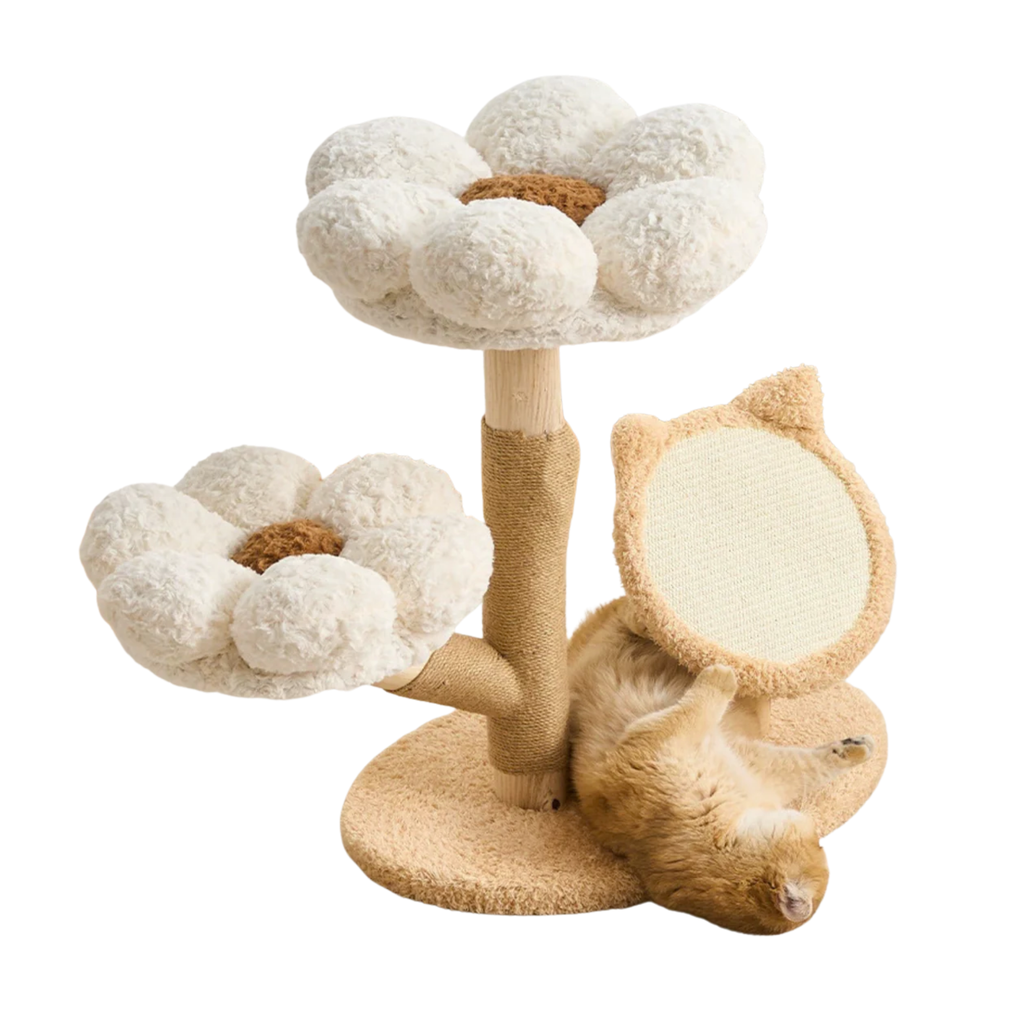 EcoPawPaw Four Seasons Bloom™ Solid Wood Cat Tree