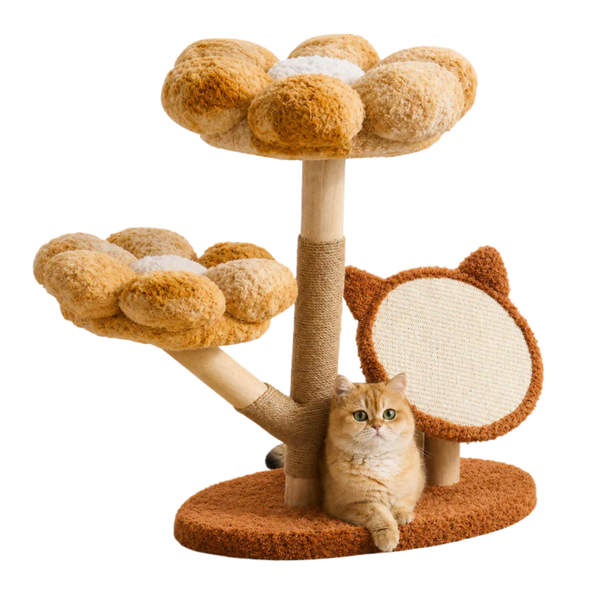 EcoPawPaw Four Seasons Bloom™ Solid Wood Cat Tree