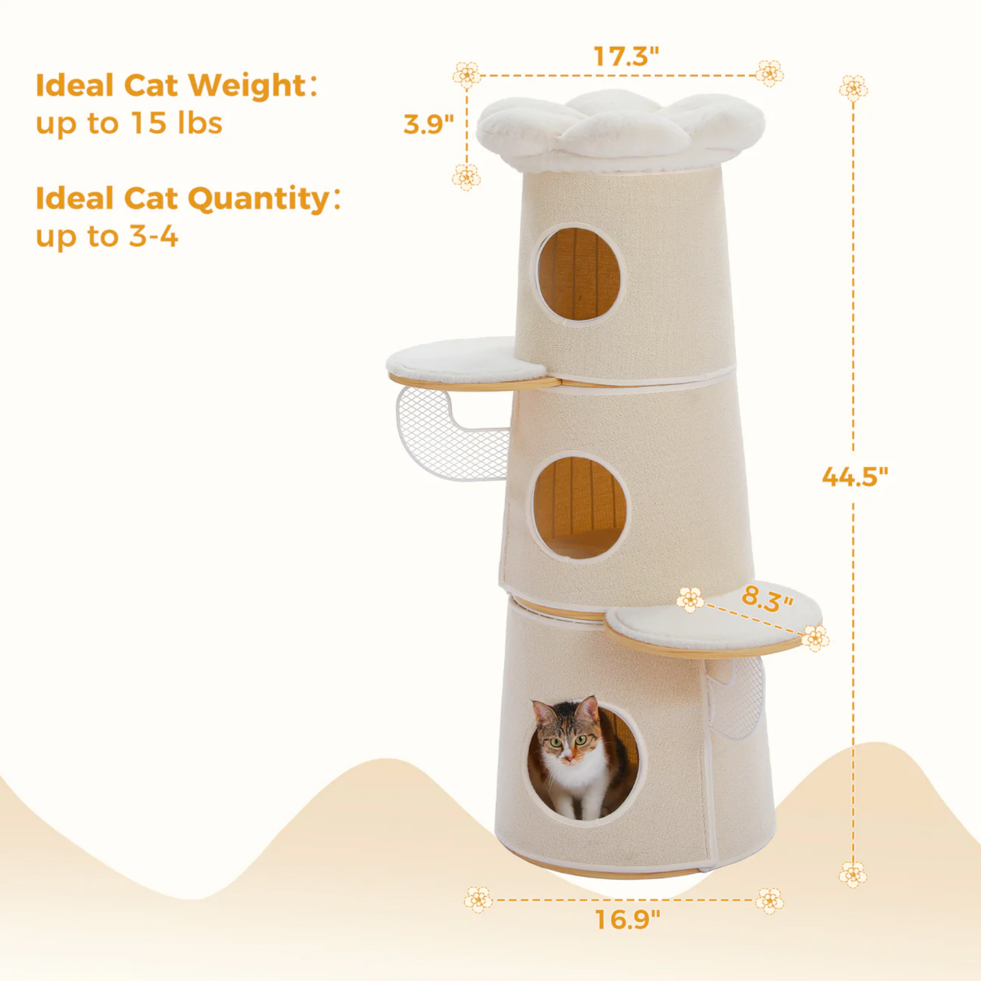 EcoPawPaw Modern Open-Air Cat Tower