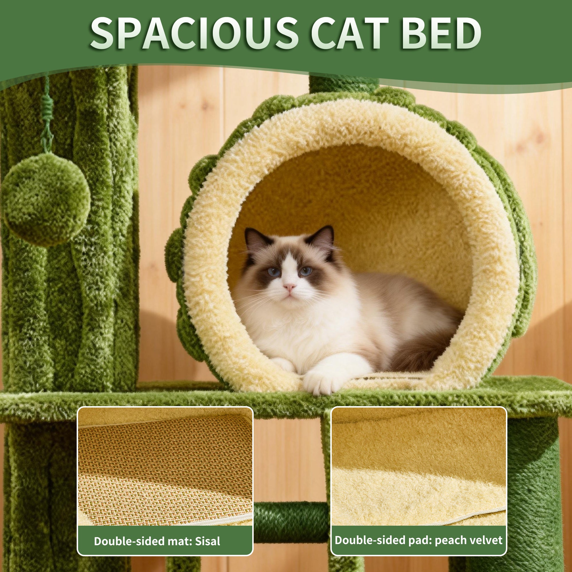 EcoPawPaw Lotus Forest Cat Tree – 204 cm Tall Multi-Level Cat Tower with Lotus Beds, Cat Cave & Sisal Scratching Posts