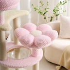 EcoPawPaw 128cm Pink Flower Cat Tree with Transparent Hammock & Sisal Scratching Posts