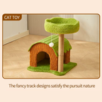 EcoPawPaw Forest Cottage Cat Tree Collection | Woodland Cat Tower with Cozy House, Scratching Posts & Lounge Bed