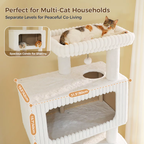 EcoPawPaw Luxury XXL Cat Tree for Large Cats – Multi-Level Cat Tower with 3 Hammocks, Spacious Condo & Thick Scratching Posts
