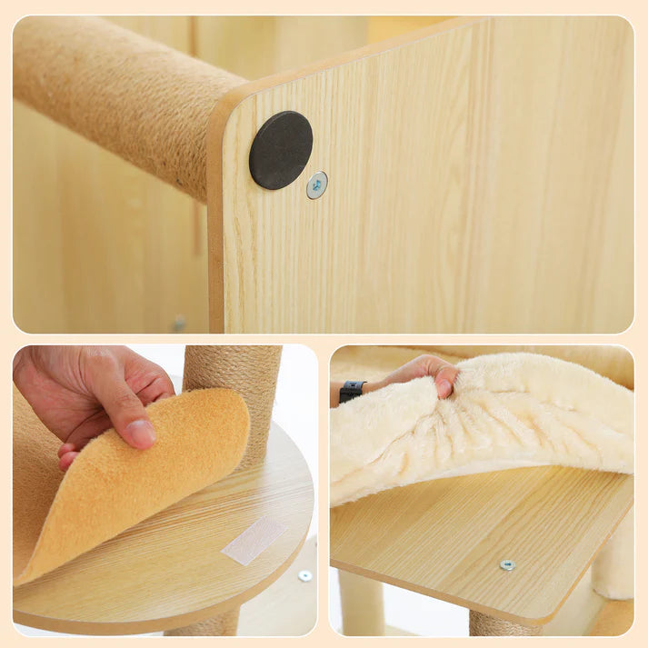 Wooden Cat Tree with Acrylic Space Capsule