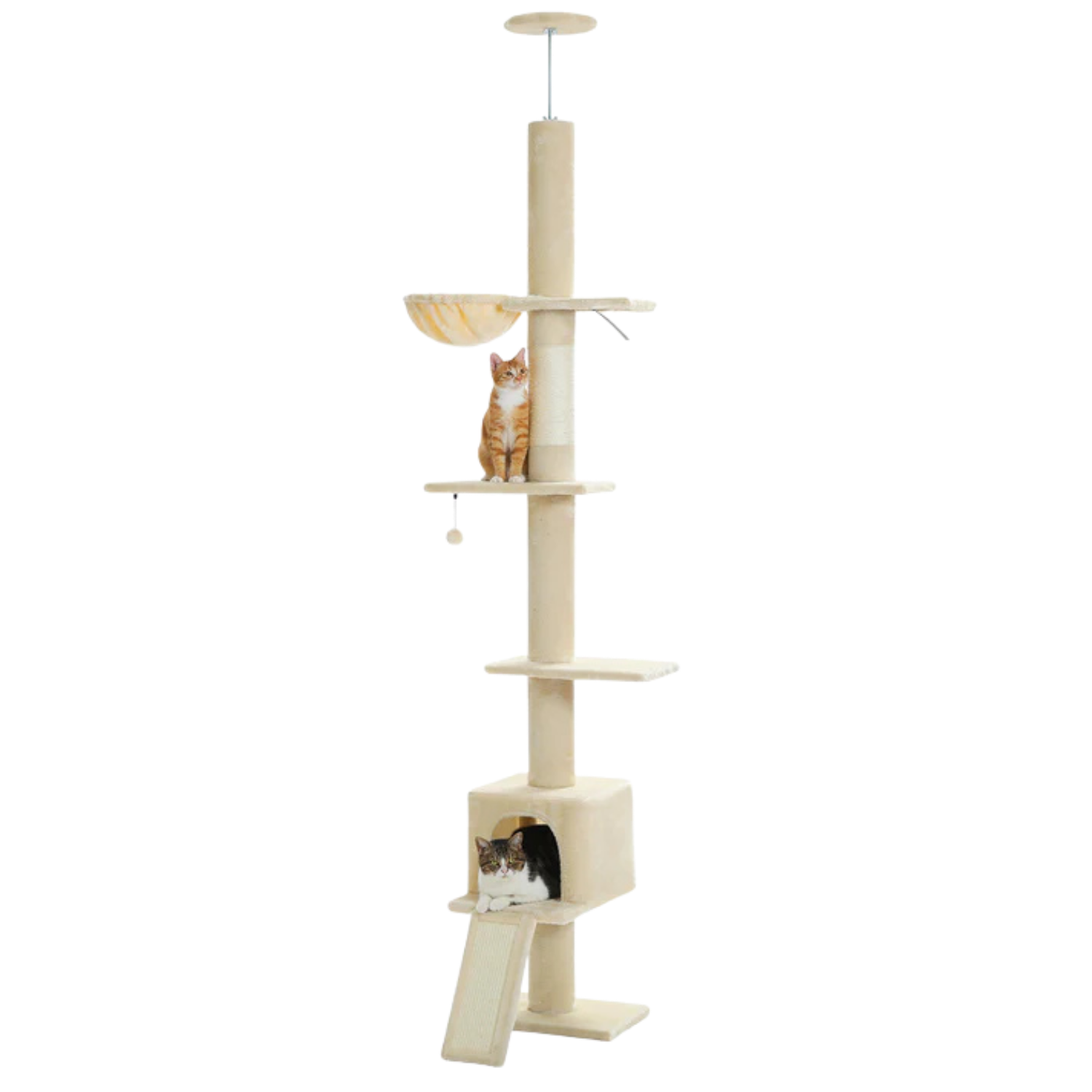 Floor to Ceiling Cat Tree with Condo & Hammock