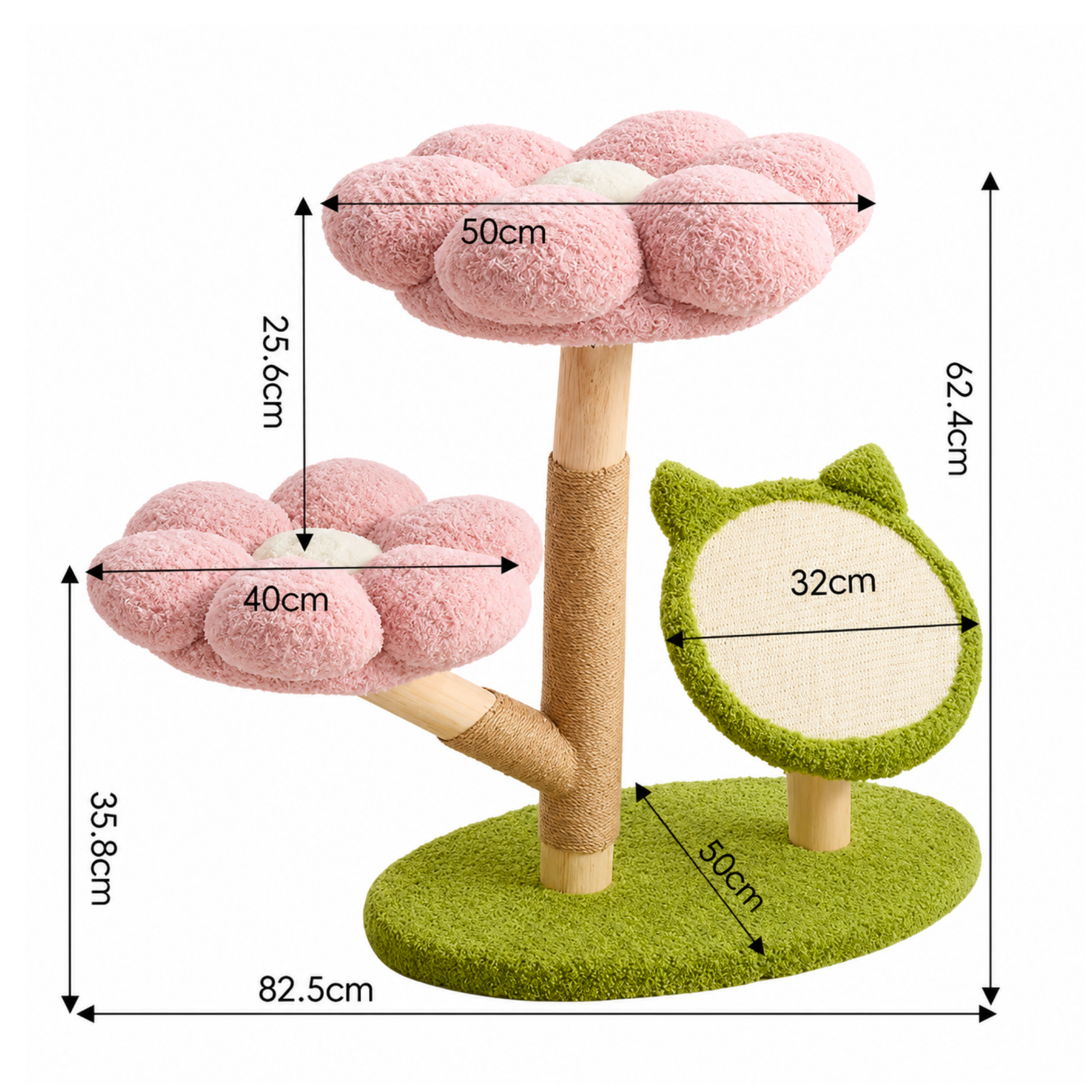 EcoPawPaw Four Seasons Bloom™ Solid Wood Cat Tree