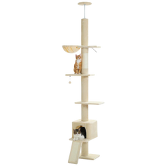 Floor to Ceiling Cat Tree with Condo & Hammock