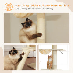 Floor to Ceiling Cat Tree with Condo & Hammock