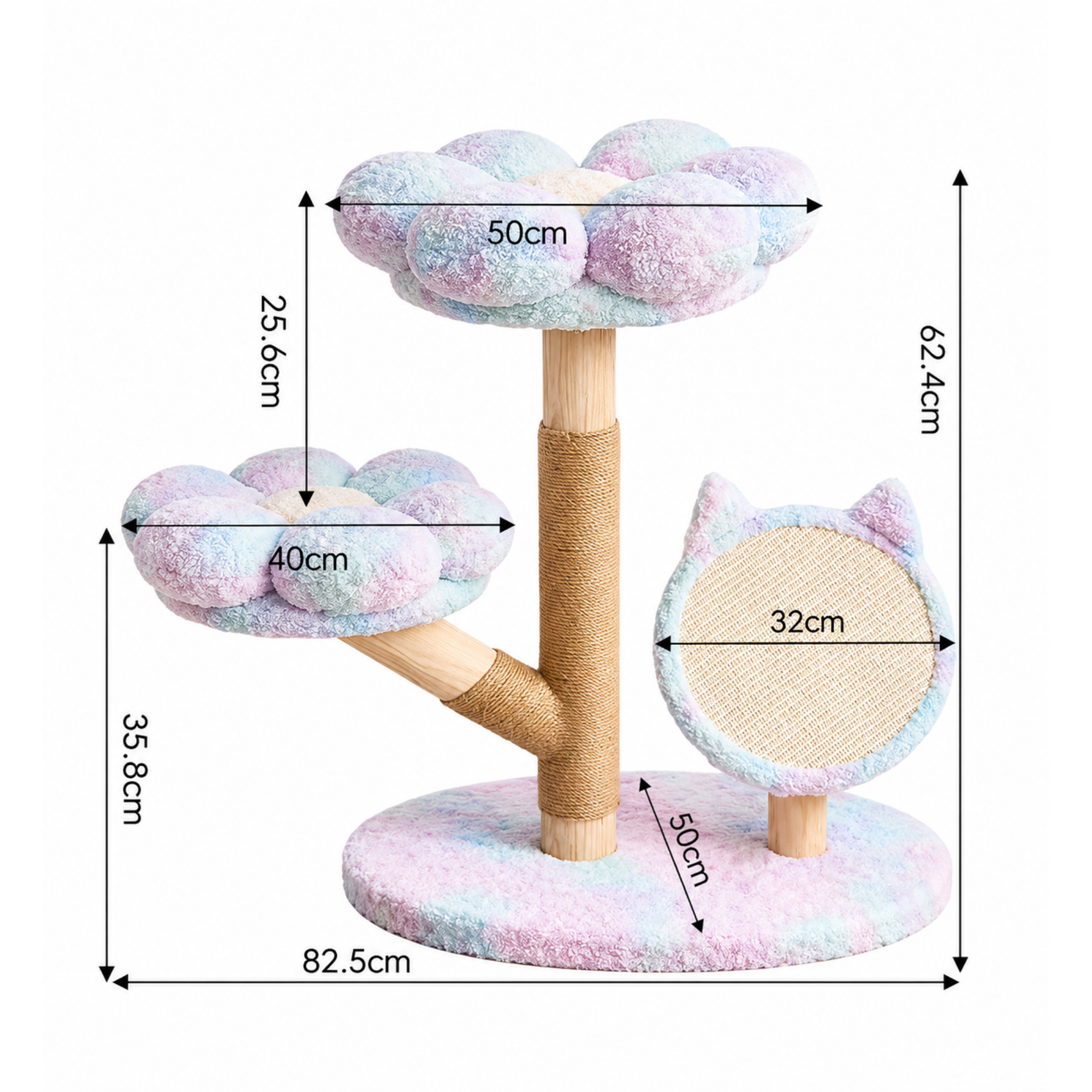 EcoPawPaw Four Seasons Bloom™ Solid Wood Cat Tree