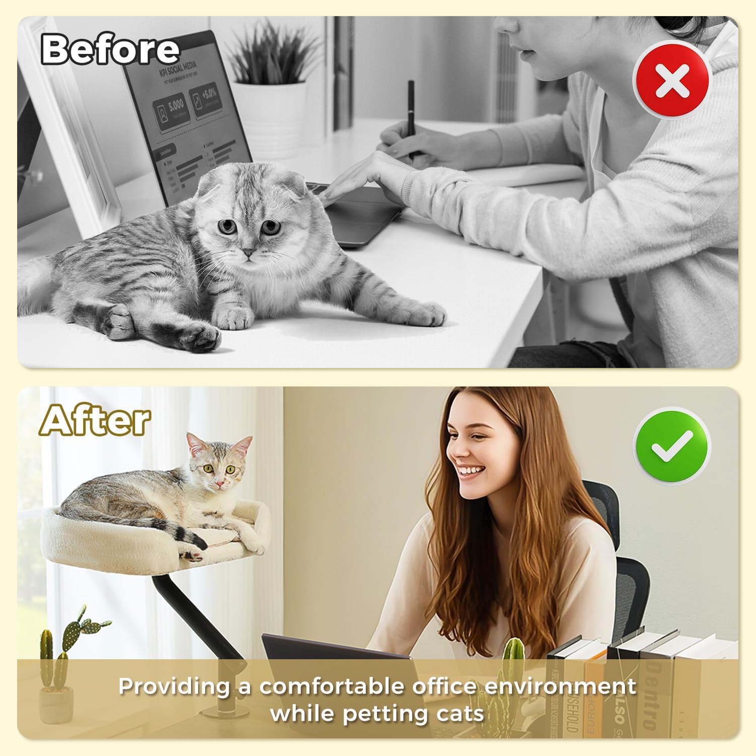 EcoPawPaw Plush Desk Cat Bed