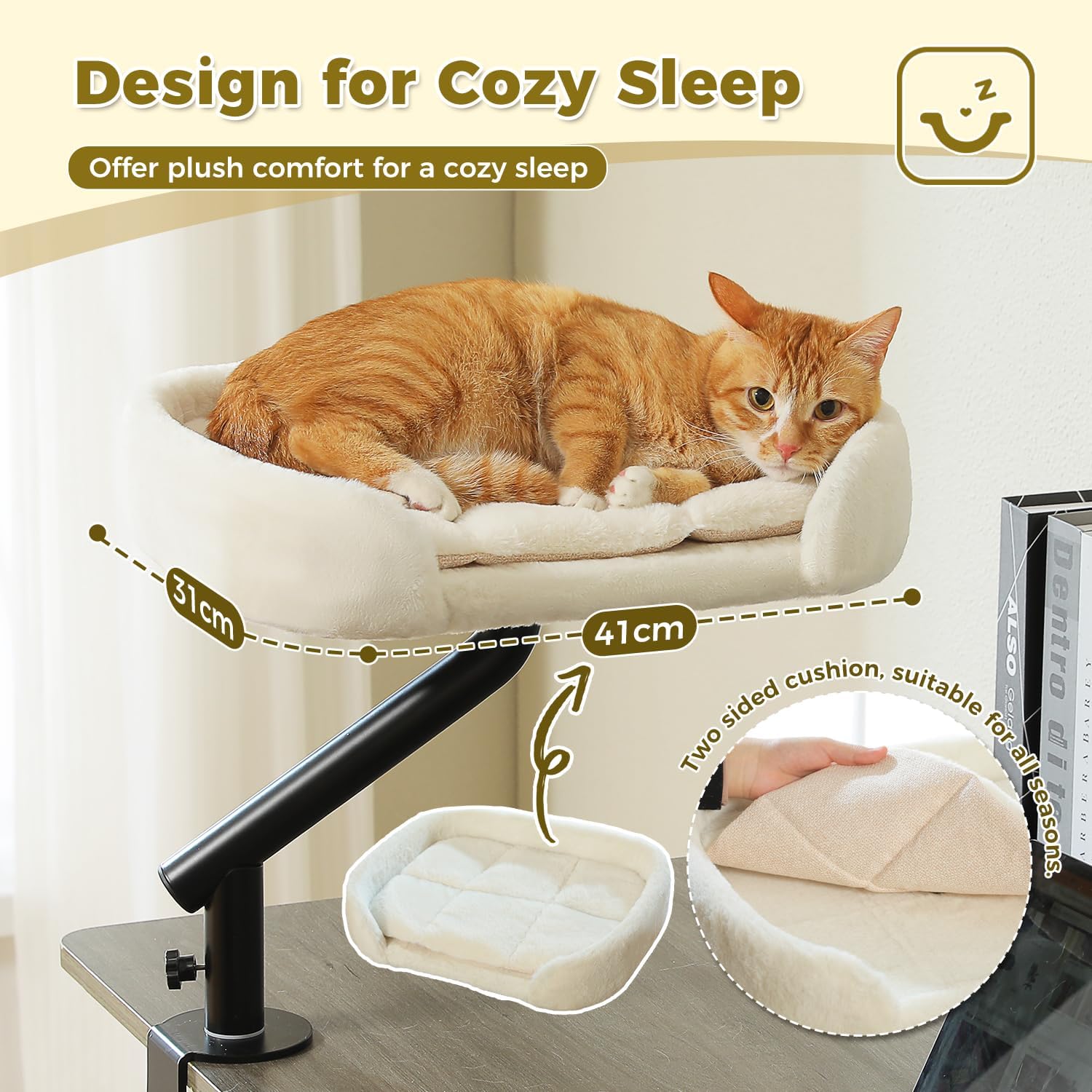 EcoPawPaw Plush Desk Cat Bed