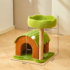 EcoPawPaw Forest Cottage Cat Tree Collection | Woodland Cat Tower with Cozy House, Scratching Posts & Lounge Bed