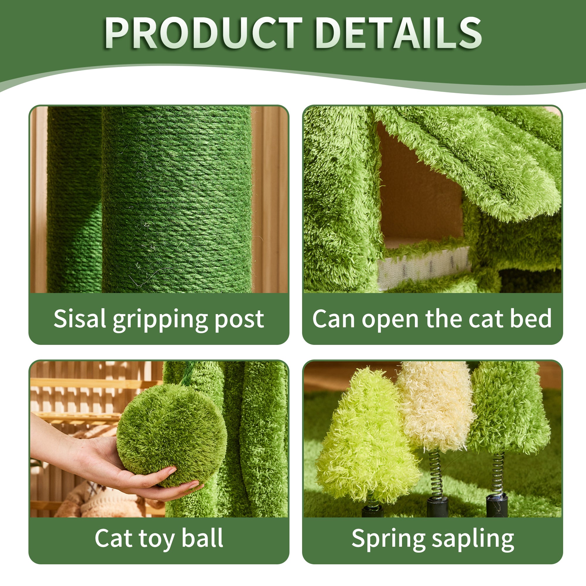 EcoPawPaw Lotus Forest Cat Tree – 204 cm Tall Multi-Level Cat Tower with Lotus Beds, Cat Cave & Sisal Scratching Posts