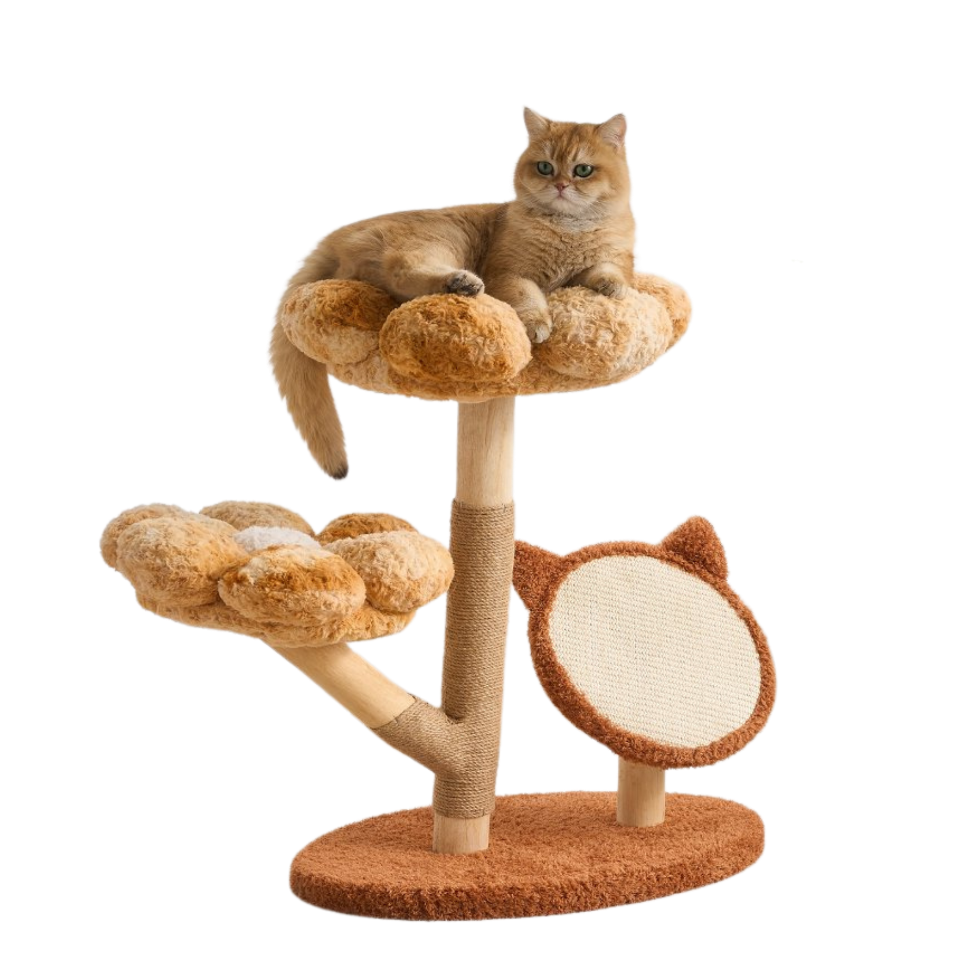 EcoPawPaw Four Seasons Bloom™ Solid Wood Cat Tree