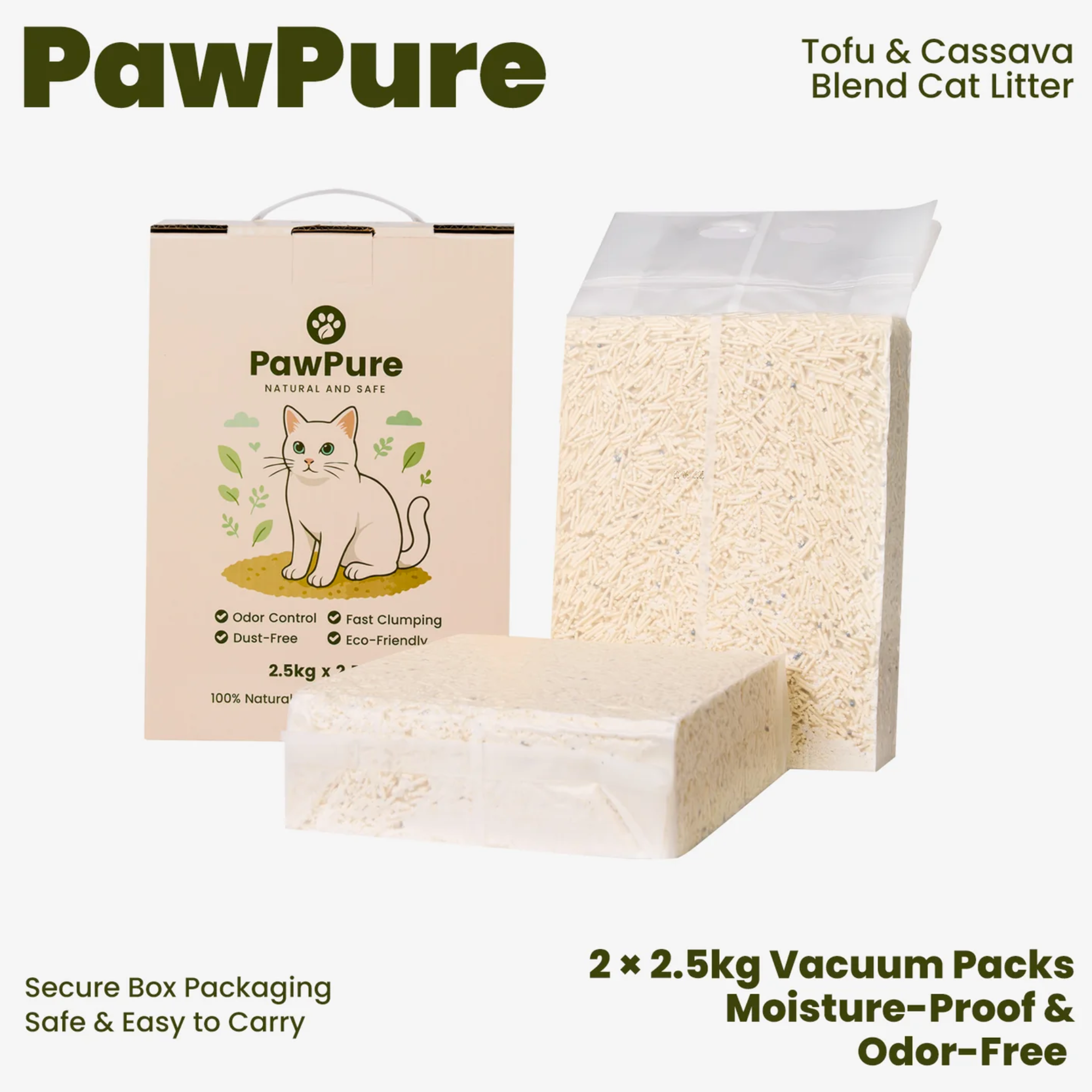 PawPure Natural Tofu & Cassava Cat Litter