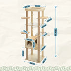 Wooden Cat Tree with Acrylic Space Capsule
