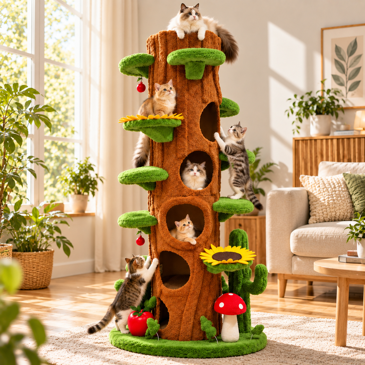 EcoPawPaw Forest Giant XXL Cat Tree – 230 cm Multi-Level Adventure Tower