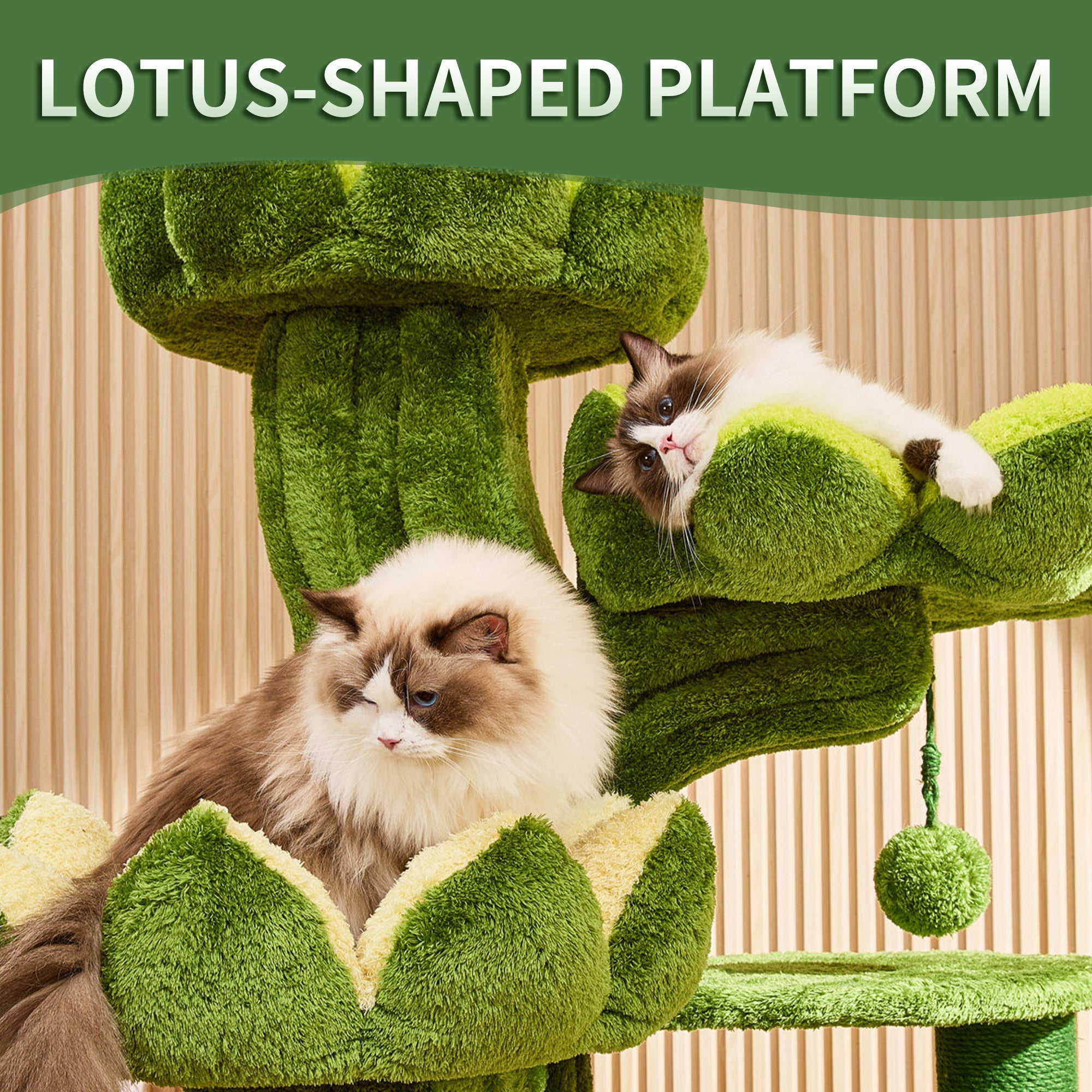EcoPawPaw Lotus Forest Cat Tree – 204 cm Tall Multi-Level Cat Tower with Lotus Beds, Cat Cave & Sisal Scratching Posts