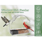 EcoPawPaw Clear Window Bird Feeder– Acrylic Weatherproof Bird Feeder for Outdoor Bird Watching