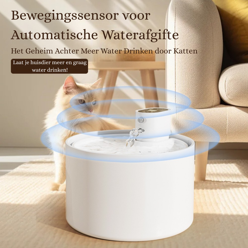 EcoPawPaw Wireless Ceramic Cat Water Fountain – Smart Hydration for Healthier Pets