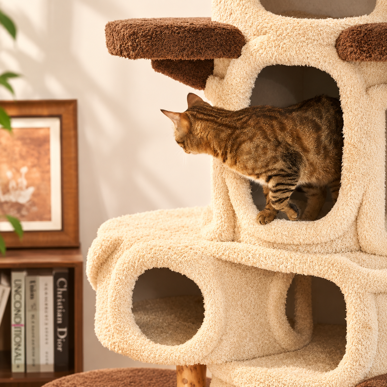 EcoPawPaw Treehouse MAX – XXL Natural Wood Cat Tree 177 cm